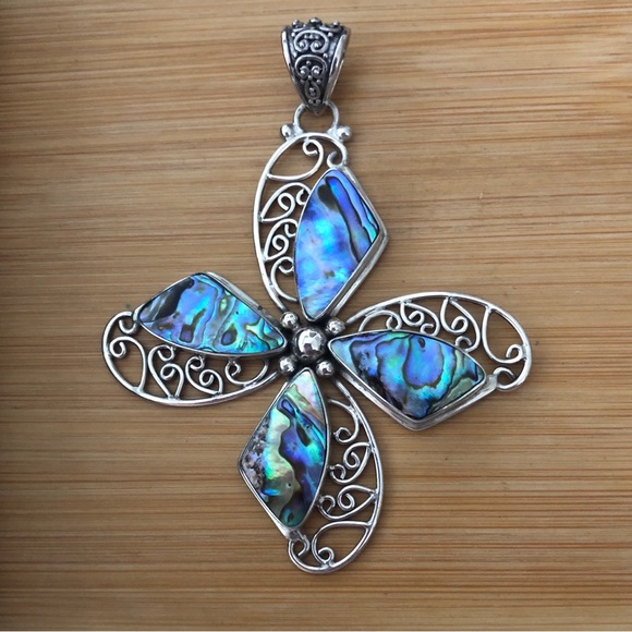 Meran Jewelry - $89  Meran Estate Drop Pendant   Marked Meran Indonesian 925